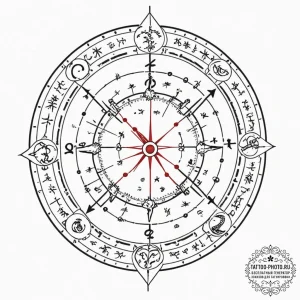 Tattoo sketch a zodiac symbol with elements o... - эскиз тату (№1751470115_0, 02.07.2025 15:28) — tattoo-photo.ru