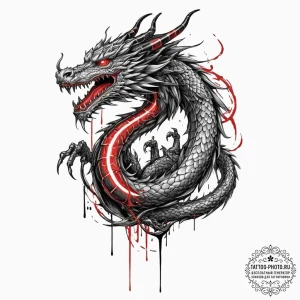 Tattoo design, a traditional japanese dragon,... - эскиз тату (№1751470636_0, 02.07.2025 15:37) — tattoo-photo.ru
