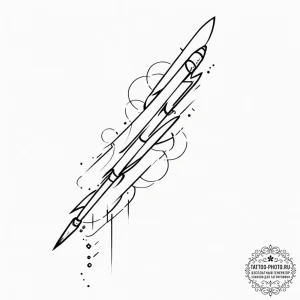 Tattoo design, the trajectory of a missile dr... - эскиз тату (№1751471040_0, 02.07.2025 15:44) — tattoo-photo.ru