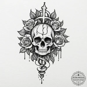 Tattoo design, a medic's cross symbol, formed... - эскиз тату (№1751473293_0, 02.07.2025 16:21) — tattoo-photo.ru