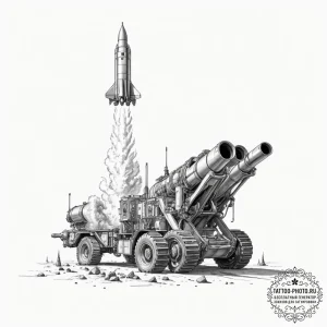 категория 3: сталь и огонь (артиллерия, ракет... - эскиз тату (№1751475092_0, 02.07.2025 16:51) — tattoo-photo.ru