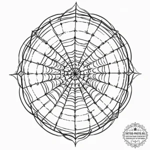 Tattoo design, a beautiful, intricate spiderw... - эскиз тату (№1751475513_0, 02.07.2025 16:58) — tattoo-photo.ru