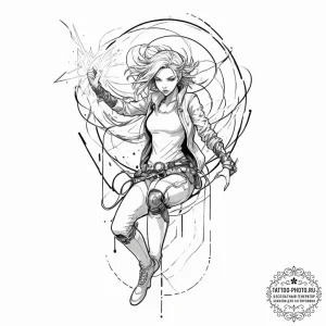 Tattoo sleeve design, data heist theme, a net... - эскиз тату (№1751476011_0, 02.07.2025 17:06) — tattoo-photo.ru