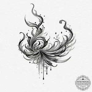 Tattoo design, smoke-like calligraphy, soft,... - эскиз тату (№1751476175_0, 02.07.2025 17:09) — tattoo-photo.ru