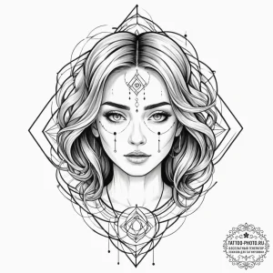 Tattoo sleeve design, retro-futurism, melanch... - эскиз тату (№1751477173_0, 02.07.2025 17:26) — tattoo-photo.ru
