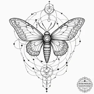 Tattoo design, a giant moth, its wing pattern... - эскиз тату (№1751477256_0, 02.07.2025 17:27) — tattoo-photo.ru