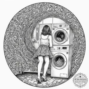 Tattoo sleeve design, laundry day dreaming, a... - эскиз тату (№1751478165_0, 02.07.2025 17:42) — tattoo-photo.ru