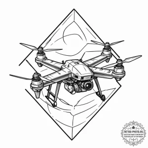 категория 1: эпоха дронов (fpv, разведка, воз... - эскиз тату (№1751478666_0, 02.07.2025 17:51) — tattoo-photo.ru