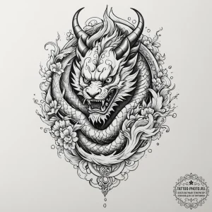 Tattoo design, a cruise missile stylized as a... - эскиз тату (№1751479586_0, 02.07.2025 18:06) — tattoo-photo.ru