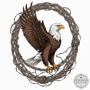 Tattoo design, a majestic eagle, but it's tan... - эскиз тату (№1751481480_0, 02.07.2025 18:38) — tattoo-photo.ru