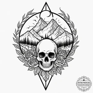 Tattoo design, a drone carrying a single sapl... - эскиз тату (№1751483391_0, 02.07.2025 19:09) — tattoo-photo.ru
