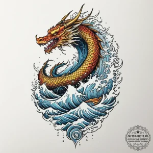 Tattoo design, the prow of a longship emergin... - эскиз тату (№1751484137_0, 02.07.2025 19:22) — tattoo-photo.ru