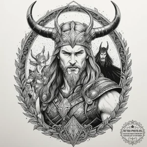 Category 1: gods & mythical beings (odin, tho... - эскиз тату (№1751484624_0, 02.07.2025 19:30) — tattoo-photo.ru