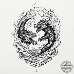Tattoo design, silhouettes of a small fire te... - эскиз тату (№1751485197_0, 02.07.2025 19:39) — tattoo-photo.ru