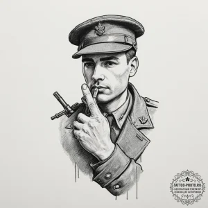 Tattoo design, a soldier's hand, gloved and w... - эскиз тату (№1751486343_0, 02.07.2025 19:59) — tattoo-photo.ru