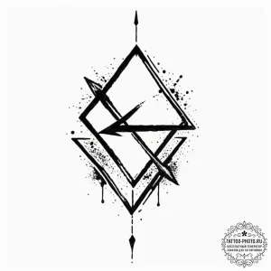 Tattoo design, handpoke style, an "undo" arro... - эскиз тату (№1751487409_0, 02.07.2025 20:16) — tattoo-photo.ru