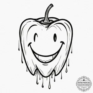Tattoo design, handpoke style, a tooth with a... - эскиз тату (№1751489719_0, 02.07.2025 20:55) — tattoo-photo.ru