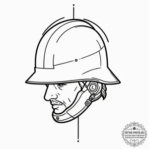 Tattoo design, a soldier's helmet with tally... - эскиз тату (№1751490540_0, 02.07.2025 21:09) — tattoo-photo.ru