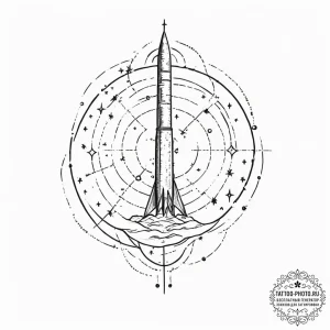 Tattoo design, a ballistic missile chart, sty... - эскиз тату (№1751490960_0, 02.07.2025 21:16) — tattoo-photo.ru
