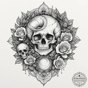 Tattoo design, a nautilus shell, its chambers... - эскиз тату (№1751491452_0, 02.07.2025 21:24) — tattoo-photo.ru