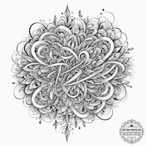 Tattoo design, a large, abstract piece on the... - эскиз тату (№1751492771_0, 02.07.2025 21:46) — tattoo-photo.ru