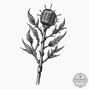 Tattoo design, a microphone stand, but it's a... - эскиз тату (№1751493515_0, 02.07.2025 21:58) — tattoo-photo.ru
