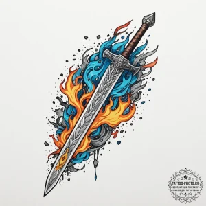 Tattoo design, a viking forging a sword, the... - эскиз тату (№1751493679_0, 02.07.2025 22:01) — tattoo-photo.ru