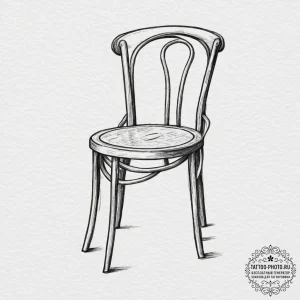 Tattoo design, a chair, but one leg is much s... - эскиз тату (№1751495063_0, 02.07.2025 22:24) — tattoo-photo.ru