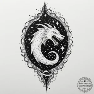 Tattoo design, a baku (dream eater spirit), d... - эскиз тату (№1751496297_0, 02.07.2025 22:44) — tattoo-photo.ru
