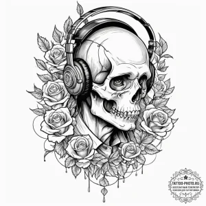 Tattoo design, a radio operator, with lines o... - эскиз тату (№1751496379_0, 02.07.2025 22:46) — tattoo-photo.ru
