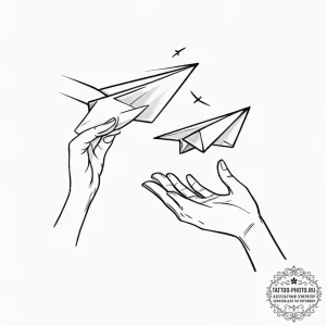 Tattoo design, two hands, one sending a clear... - эскиз тату (№1751497783_0, 02.07.2025 23:09) — tattoo-photo.ru