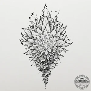 Tattoo design, a stylized explosion, done in... - эскиз тату (№1751498122_0, 02.07.2025 23:15) — tattoo-photo.ru