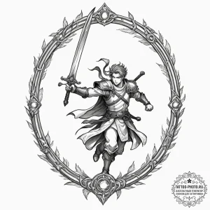 Tattoo sleeve design, isekai portal, a normal... - эскиз тату (№1751498693_0, 02.07.2025 23:24) — tattoo-photo.ru