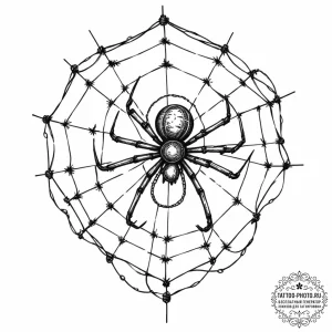 Tattoo design, a drone caught in a spiderweb... - эскиз тату (№1751498937_0, 02.07.2025 23:28) — tattoo-photo.ru