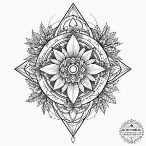 Tattoo design, a fallen drone, overgrown with... - эскиз тату (№1751499754_0, 02.07.2025 23:42) — tattoo-photo.ru