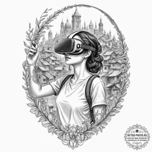 Tattoo sleeve design, virtual reality addicti... - эскиз тату (№1751500161_0, 02.07.2025 23:49) — tattoo-photo.ru