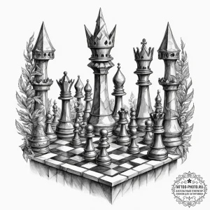 Tattoo sketch of valhalla’s gates guarded by... - эскиз тату (№1751541608_0, 03.07.2025 11:20) — tattoo-photo.ru