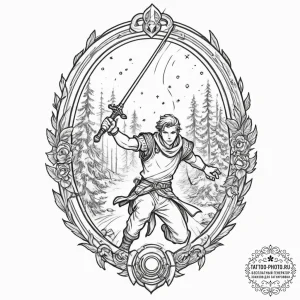 Tattoo sleeve design, isekai portal, a normal... - эскиз тату (№1751551570_0, 03.07.2025 14:06) — tattoo-photo.ru