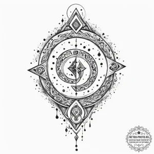 Tattoo sketch of norse spiral galaxy made fro... - эскиз тату (№1751551821_0, 03.07.2025 14:10) — tattoo-photo.ru