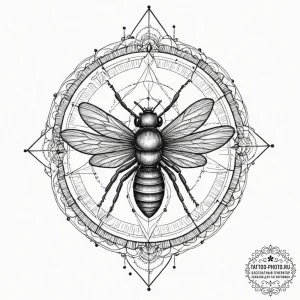 Tattoo design, a swarm of fpv drones stylized... - эскиз тату (№1751551989_0, 03.07.2025 14:13) — tattoo-photo.ru