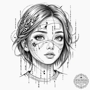 Tattoo sleeve design, anti-utopia, glitch art... - эскиз тату (№1751553762_0, 03.07.2025 14:42) — tattoo-photo.ru