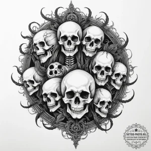 группа 2: dark mythology & macabre elegance (... - эскиз тату (№1751555232_0, 03.07.2025 15:07) — tattoo-photo.ru