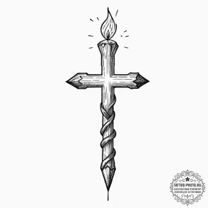 Tattoo design, a matchstick, half burnt, repr... - эскиз тату (№1751556482_0, 03.07.2025 15:28) — tattoo-photo.ru