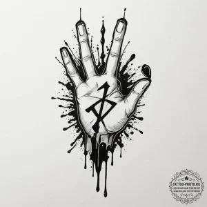 Tattoo sketch — a hand dripping black ichor f... - эскиз тату (№1751557069_0, 03.07.2025 15:37) — tattoo-photo.ru