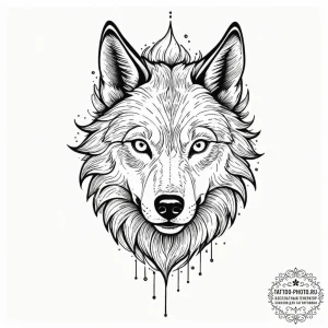 Tattoo design, fenrir's portrait done with a... - эскиз тату (№1751558164_0, 03.07.2025 15:56) — tattoo-photo.ru
