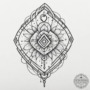 Tattoo design, handpoke style, a simple lock... - эскиз тату (№1751561717_0, 03.07.2025 16:55) — tattoo-photo.ru
