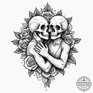 Tattoo design, handpoke style, a ghost trying... - эскиз тату (№1751563688_0, 03.07.2025 17:28) — tattoo-photo.ru