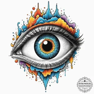 Tattoo design, a human eye, the iris is a cam... - эскиз тату (№1751566563_0, 03.07.2025 18:16) — tattoo-photo.ru