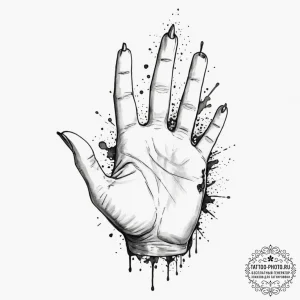 Tattoo design, handpoke style, a thumbtack, t... - эскиз тату (№1751566996_0, 03.07.2025 18:23) — tattoo-photo.ru