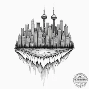 Tattoo design, a key, but its teeth are the s... - эскиз тату (№1751567769_0, 03.07.2025 18:36) — tattoo-photo.ru